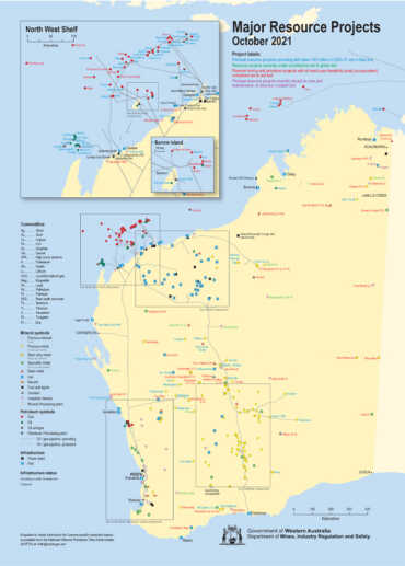 Map of resource projects in Western Australia - The Chamber of Minerals ...