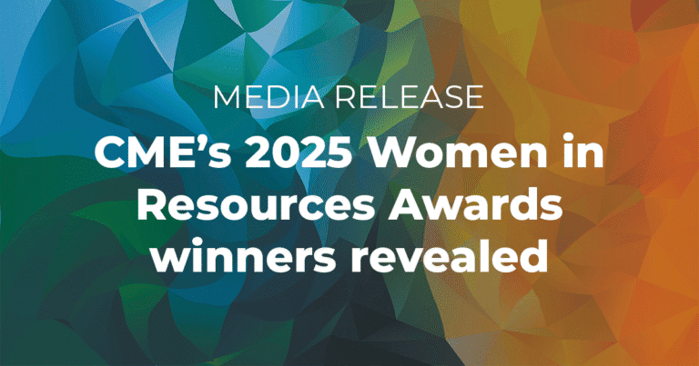 Women recognizing awards at CMEWA 2025 Women in Resources Awards event for celebrating female excellence in the resource industry.