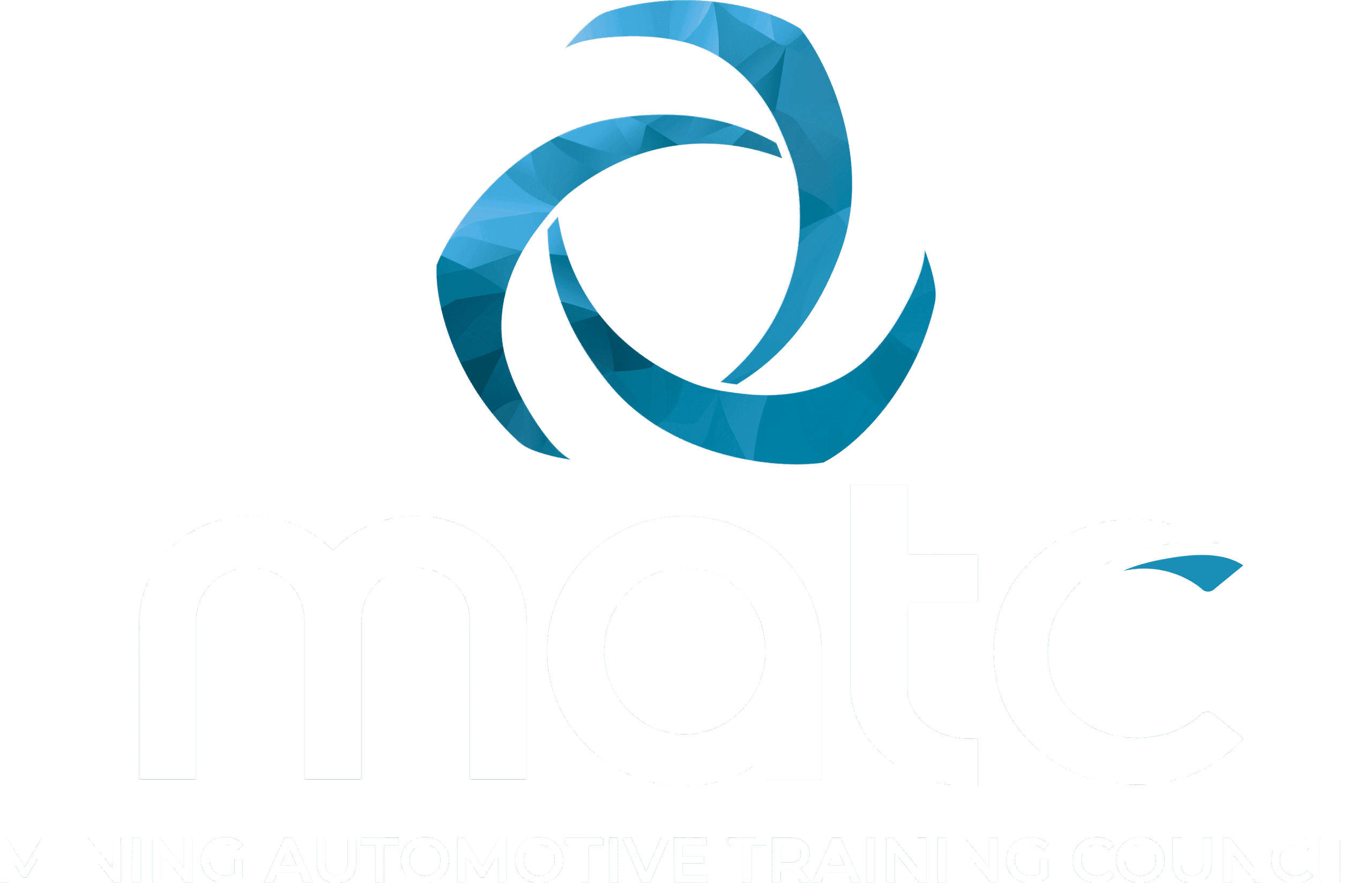 Blue geometric logo of CMEWA Mining Automotive Training Council on black background.