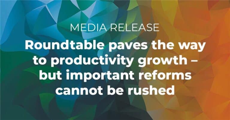 Roundtable discussion on productivity growth and reforms at CMEWA media release.